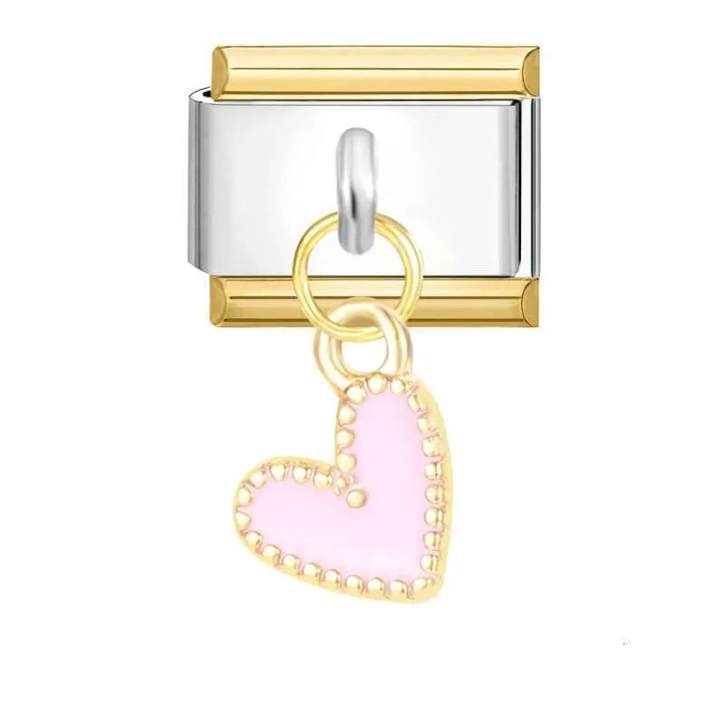 MIXED GOLD EDGE PINK HEART