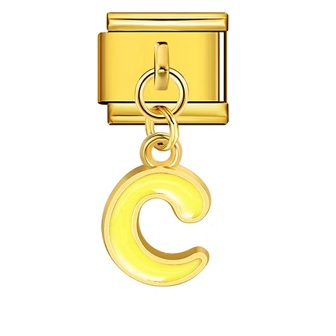 Colorful Letter Pendants | Gold