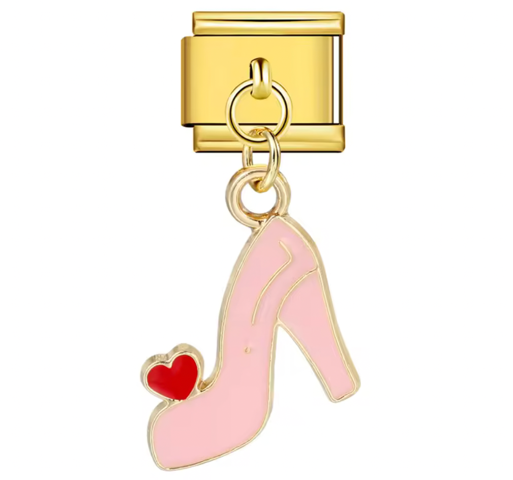 Pink Heels | Gold