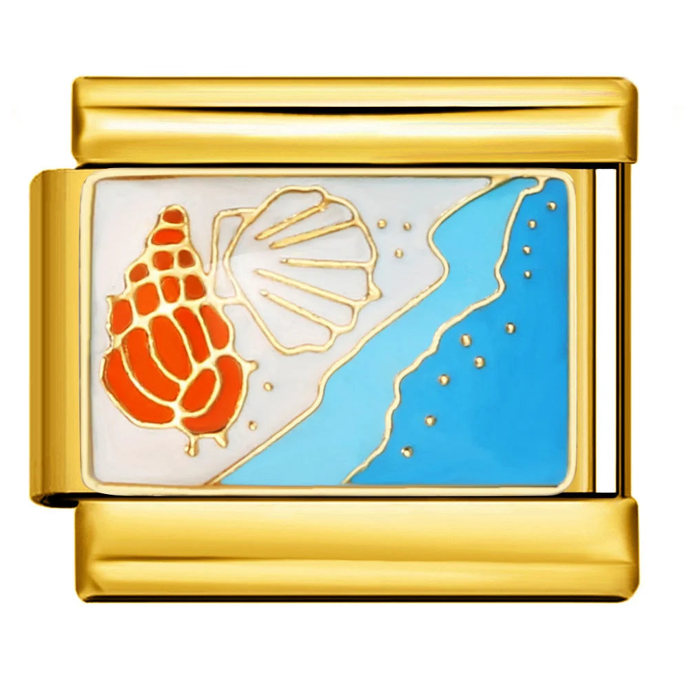 SHELLS AT THE BEACH | Gold
