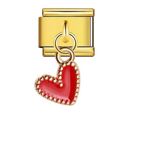 GOLD RED HEART
