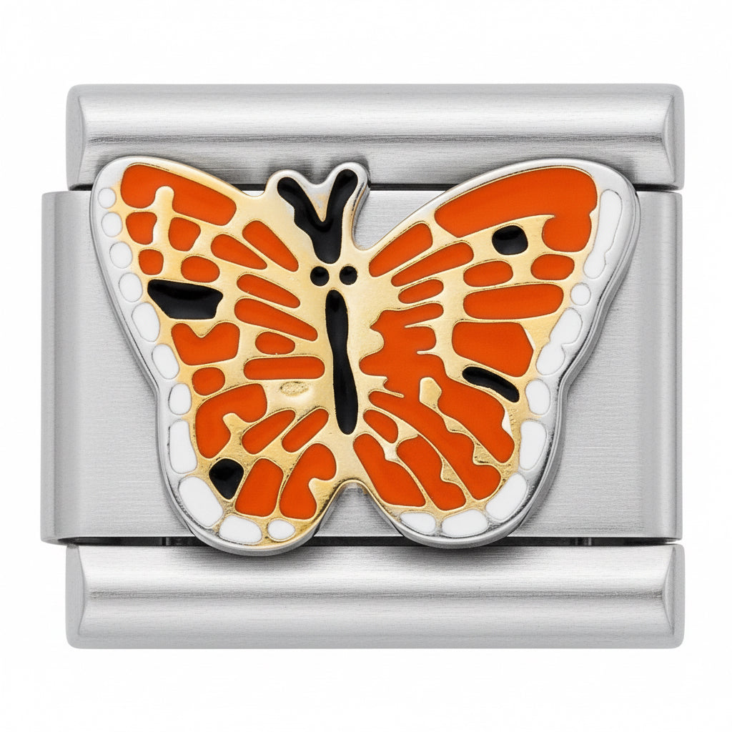 MONARCH BUTTERFLY ON SILVER