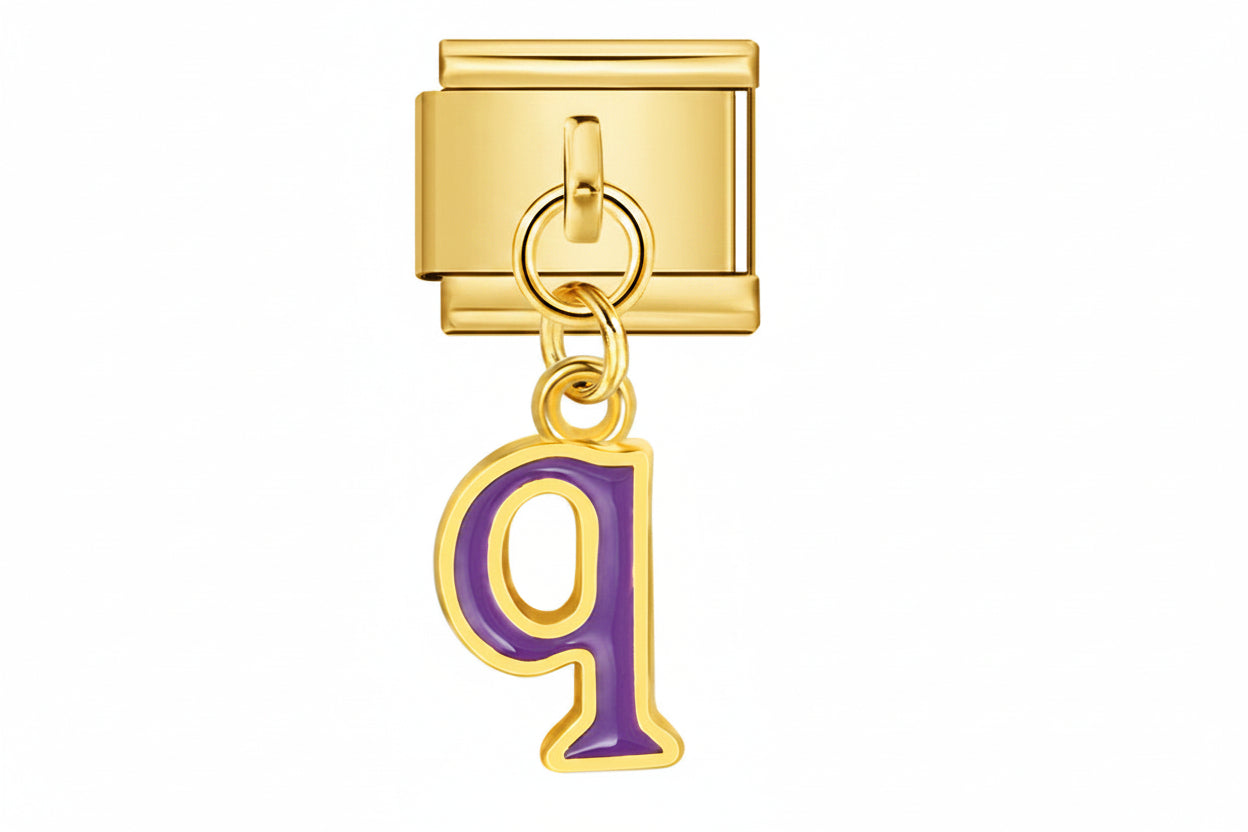 Colorful Letter Pendants | Gold